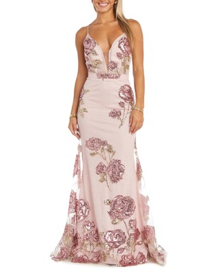 Женское розовое платье MORGAN & CO на сетчатой подкладке с глубоким вырезом на бретельках-спагетти для юниорок 11