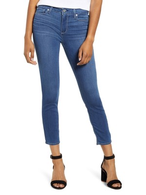 

Женские синие джинсы скинни с карманами и молнией PAIGE DENIM, талия 24, Синий, 1948697-6445