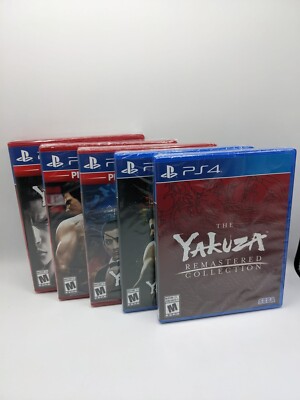 Yakuza PS4 5 Game Bundle Yakuza Kiwami 1 and 2, 0, 6 and Remastered Brand New