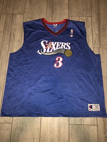 Allen Iverson #3 Philadelphia 76ers Sixers Champion Jersey Sz 52