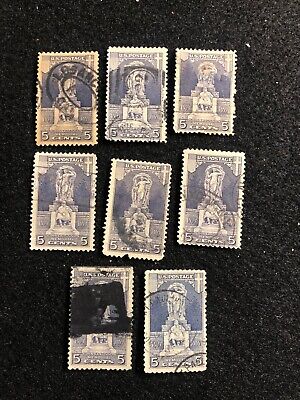 US Stamp Lot Of 8 Scott 628 Ericsson Memorial 5 Cent Blue Used G45