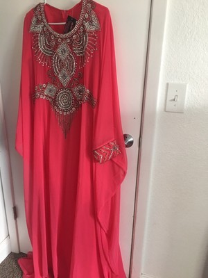 Muslim Women Black Abaya Kaftan Jilbab Islamic Arab Maxi Rhinestone Dress