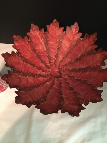 Metal Fall Leaf Display Bowl Great Fall Decor!!