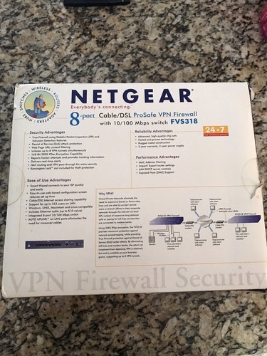 NETGEAR FVS318 ProSafe VPN Firewall 8 with 8-Port 10/100 Switch Cable/DSL