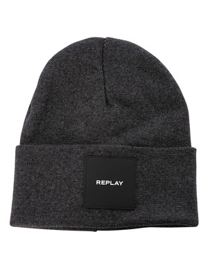 

Мужская шапка-бини Replay Box с логотипом, серая, Grey, AX4167-003-A7059-023