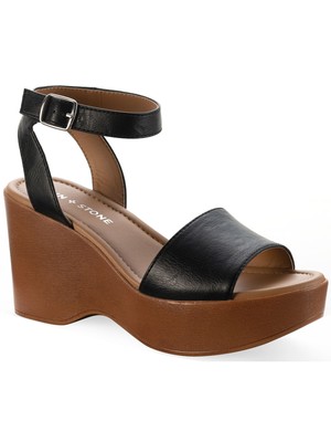 Женские черные босоножки на танкетке Audreey Wedge Slingback на платформе 0,5 от SUN STONE, 8 м