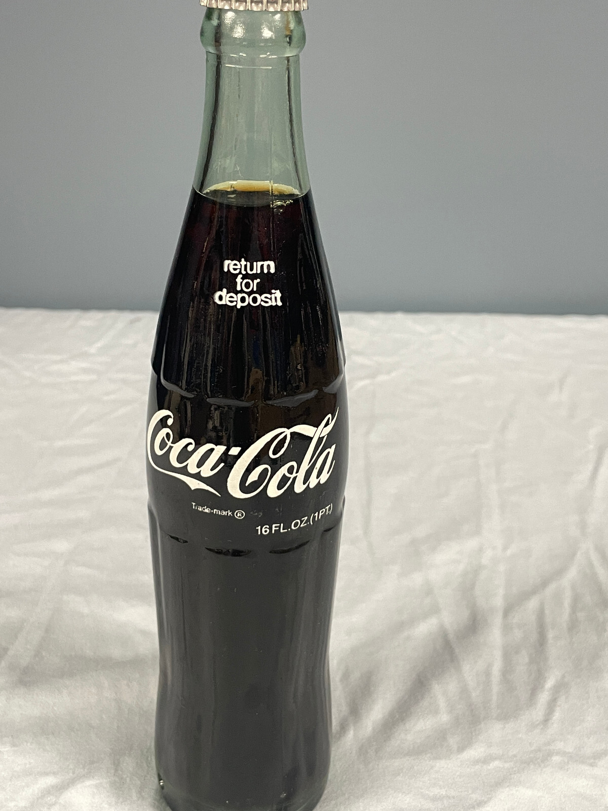Vintage COKE Coca Cola Glass money bottle 16 Fl OZ