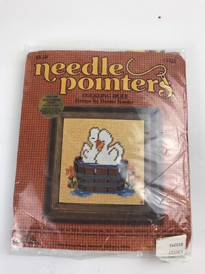 VTG Sunset Needle Pointers Duckling Duet Needlepoint Kit #5421 By Donna Kooler