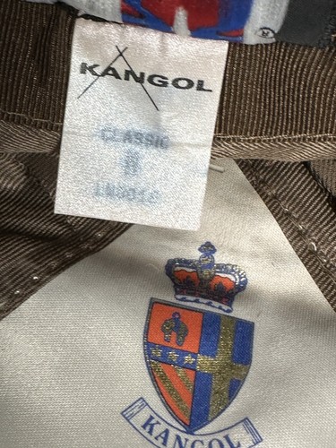 VTG 80'S KANGOL UK Classic Wool blend Brown Check  Tweed Ivy  Flat Cap Hat M New