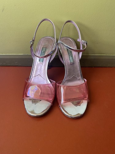 Prada Pink Clear Translucent 3.5in High Heel Dress Sandals Size US 7.5 |  eBay