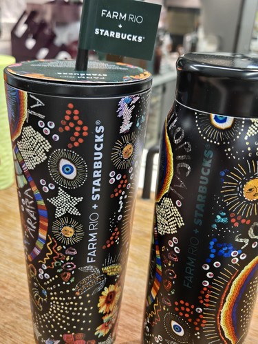 【最安値】FARM RIO + STARBUCKS 米国限定ボトル STARBUCKS Farm Rio Summer 2025 Black Rainbow 2 Pc Ship