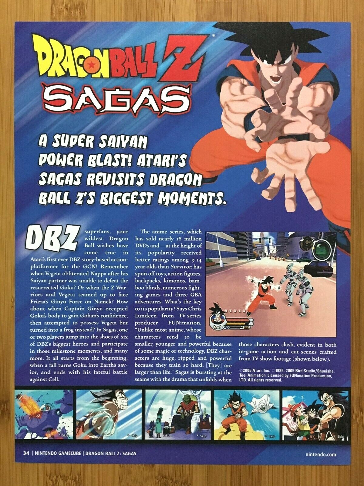 Dragon Ball Z: Sagas PS2 Xbox GC 2005 Print Ad/Poster