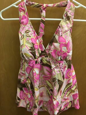 Prego Maternity Two Piece Halter Tankini. Multicolor Size XL. Model #2604 A183sp