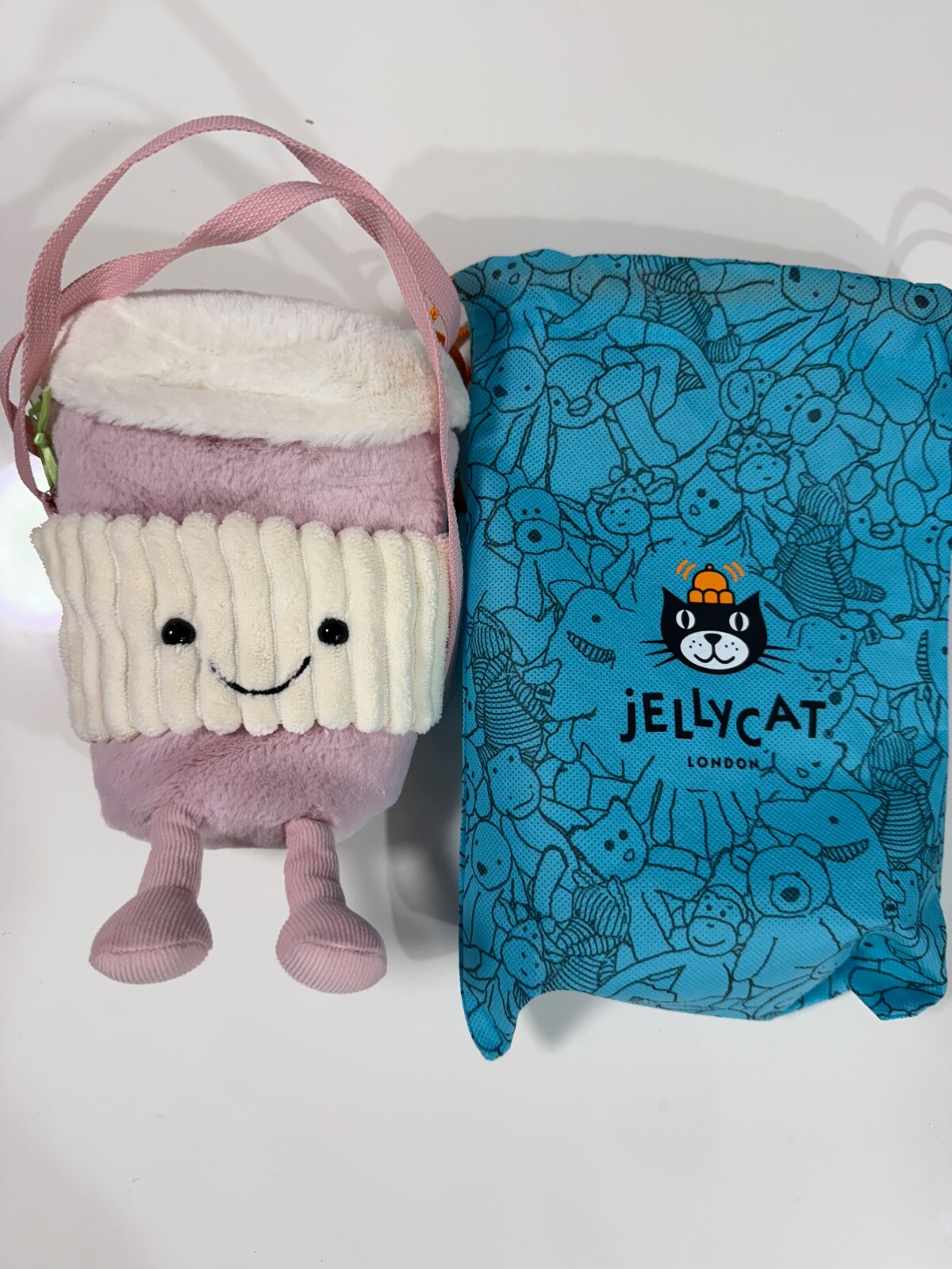 JELLYCAT Amusable Pink Coffee-To-Go Bag New | eBay