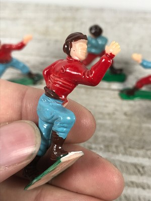 Lot Vintage Plastic Hong Kong 40s 50s style college football player toy