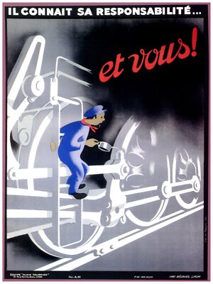 3746.French Railroad worker Poster.Train Decor Home interior design decor art