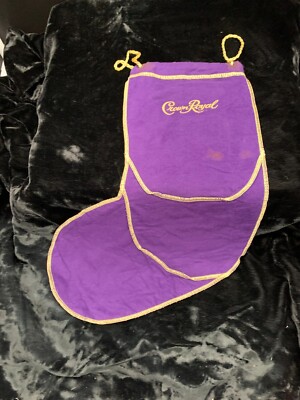 Crown Royal - Purple & Gold - Christmas Stocking Sock Drawstring Bag
