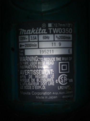 Makita TW0350 impact wrench. FREE SHIPPING!!!!