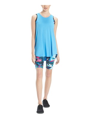 

JOSIE Женская синяя эластичная майка без рукавов с круглым вырезом для активного отдыха, Синий