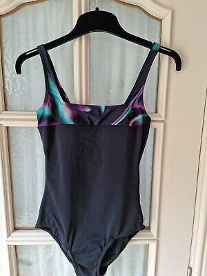 Size 10 Swimming Costume M&S Black Adjustable Strap Padded Cups