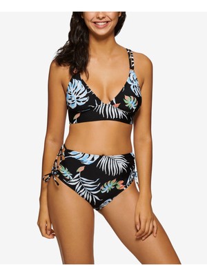 

HULA HONEY Женский черный купальник с треугольными чашками и бретелями Aloha Breeze, топ