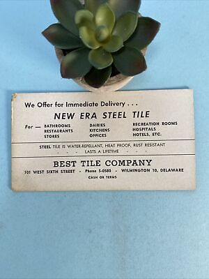 Best Tile Company Vintage Ink Blotter Card Delaware Historical Ephemera