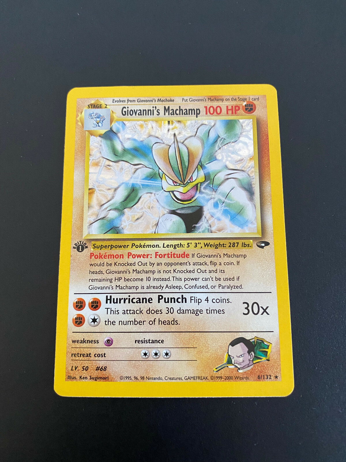 Giovanni's Machamp 100 HP ポケモンカード 1st Edition Giovanni's Machamp Rare Holo 6/132 Gym Heroes