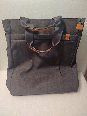 Kangol Gray Canvas Leather IT Tote Bag Crossbody Medium Organizer Bag NWOT