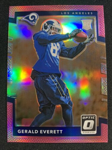 Gerald Everett 2017 Panini Donruss Optic PINK HOLO PRIZM Rookie Card RC #142. rookie card picture