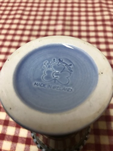 Small Wade Irish Porcelain Irish Cup/ Mug On  Pedestal 5” Tall Shamrock ?? C