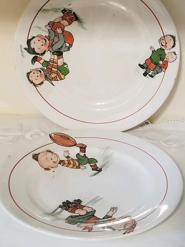Vintage Children's Tea Set Sports Themes 2 Saucers, 2 plates and one tea cup