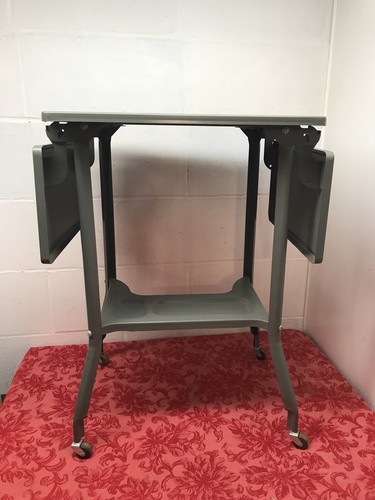 Vintage Toledo Industrial Metal Typewriter Table Steampunk Mid century modern