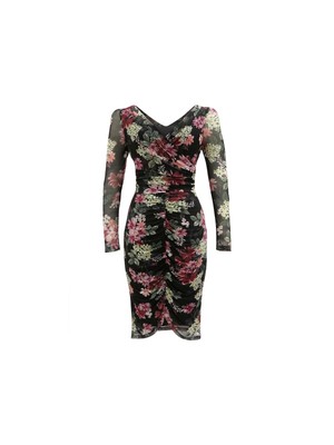 

CONNECTED APPAREL Женское вечернее платье миди черного цвета на подкладке с длинными рукавами, Черный