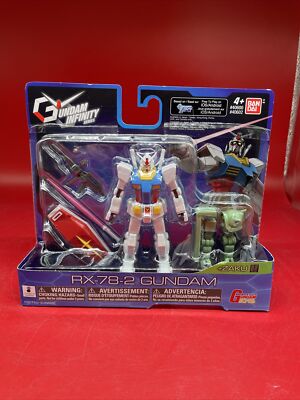 Bandi Gundam Infinity Series RX-78-2 Gundam + Zaku Pieces 4.5'' Action Figure #MD