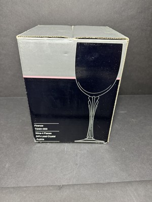 Mikasa Crystal Firenze 4 Pc Wine Glasses Austria New In Box Frosted Stem Rm
