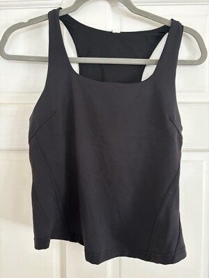 Women's Lululemon Size 8 Instill Tank Crop Built In Bra BLK Black Align New