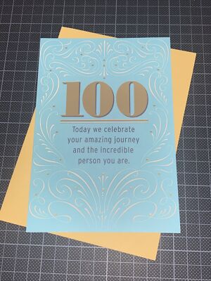 Hallmark 100th Birthday Card: Celebrate Amazing Journey Incredible Admiring You