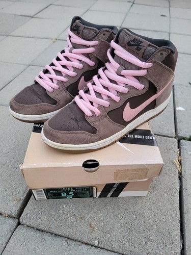nike dunk sb high chocolate pink