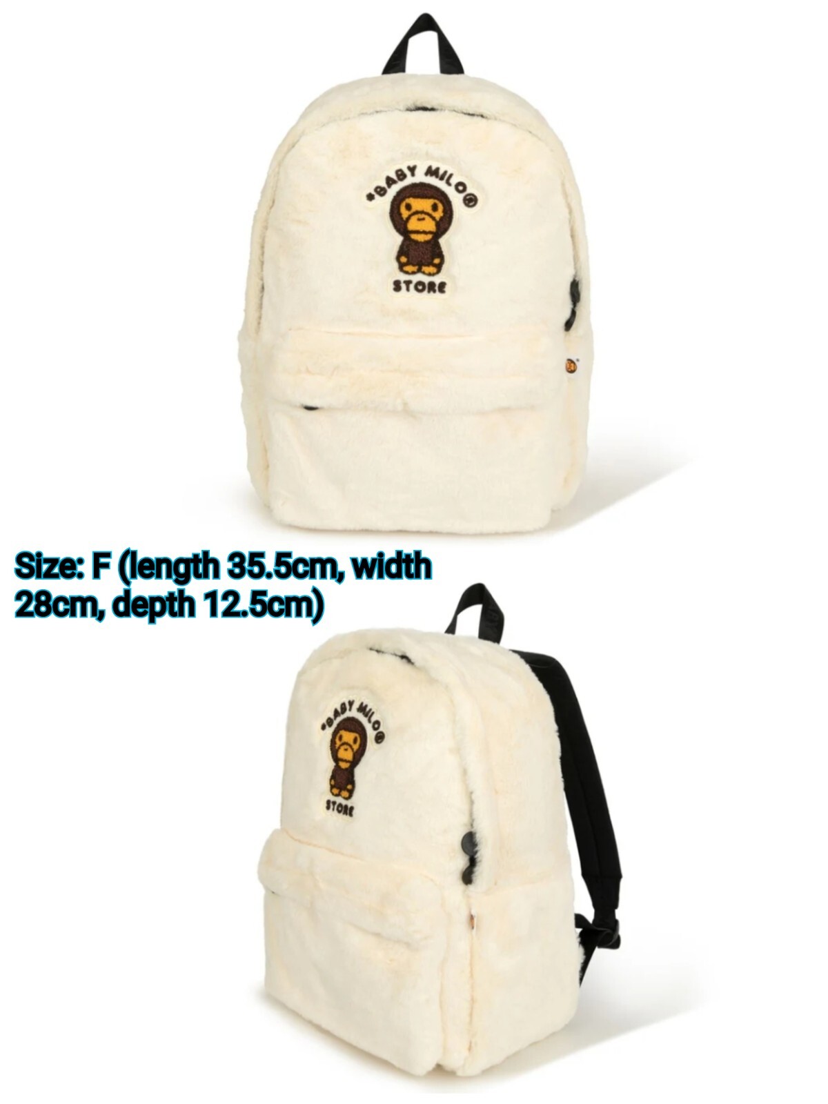 A BATHING APE BABY MILO FAUX FUR MEDIUM BACKPACK, Ivory | eBay A BATHING APE BABY MILO FAUX FUR MEDIUM BACKPACK, Ivory | eBay