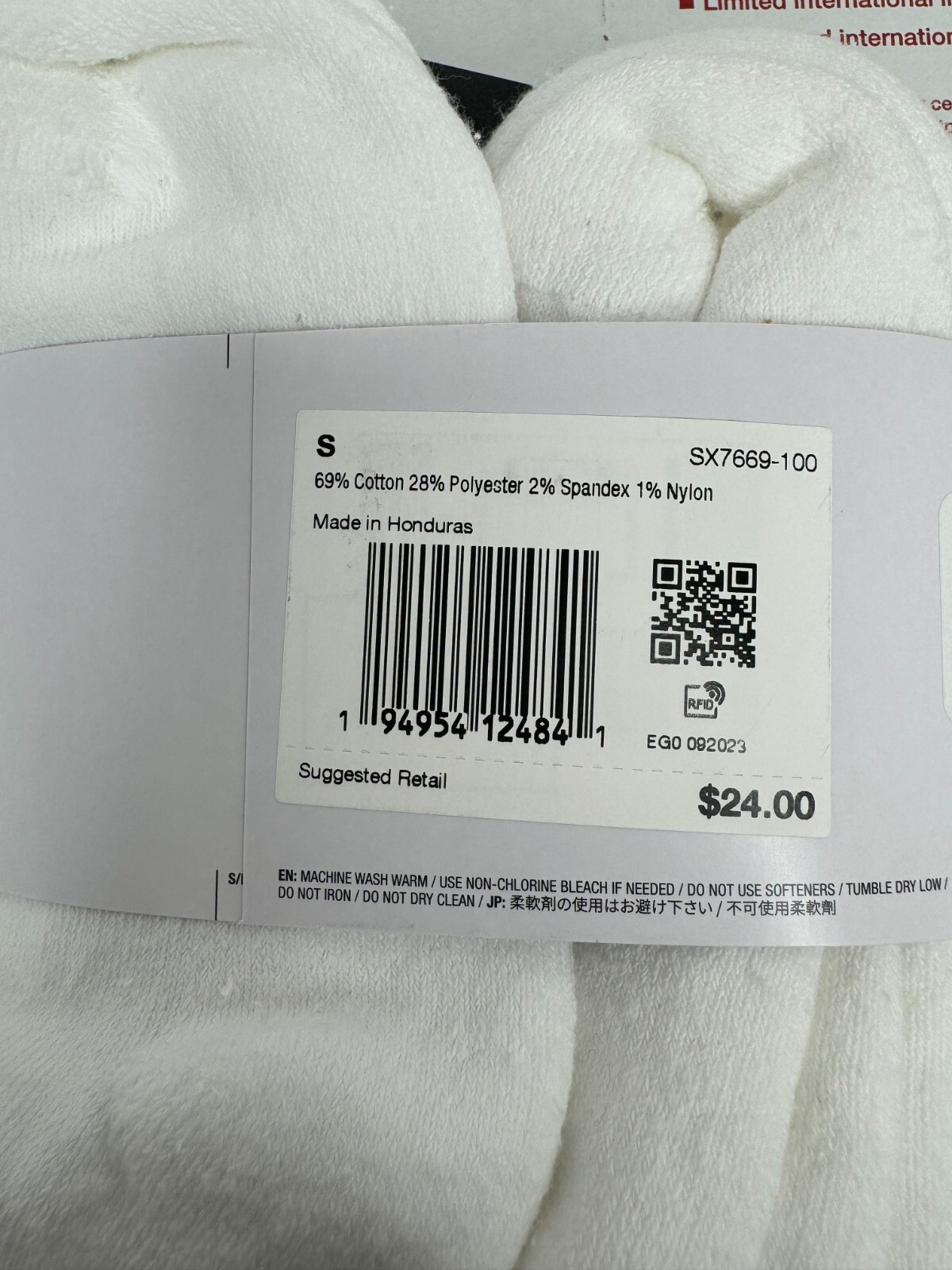 Nike Ankle Quarter Socks 6 Pair Dri-Fit White Everyday Plus NEW W 4-6 Youth 3Y-5
