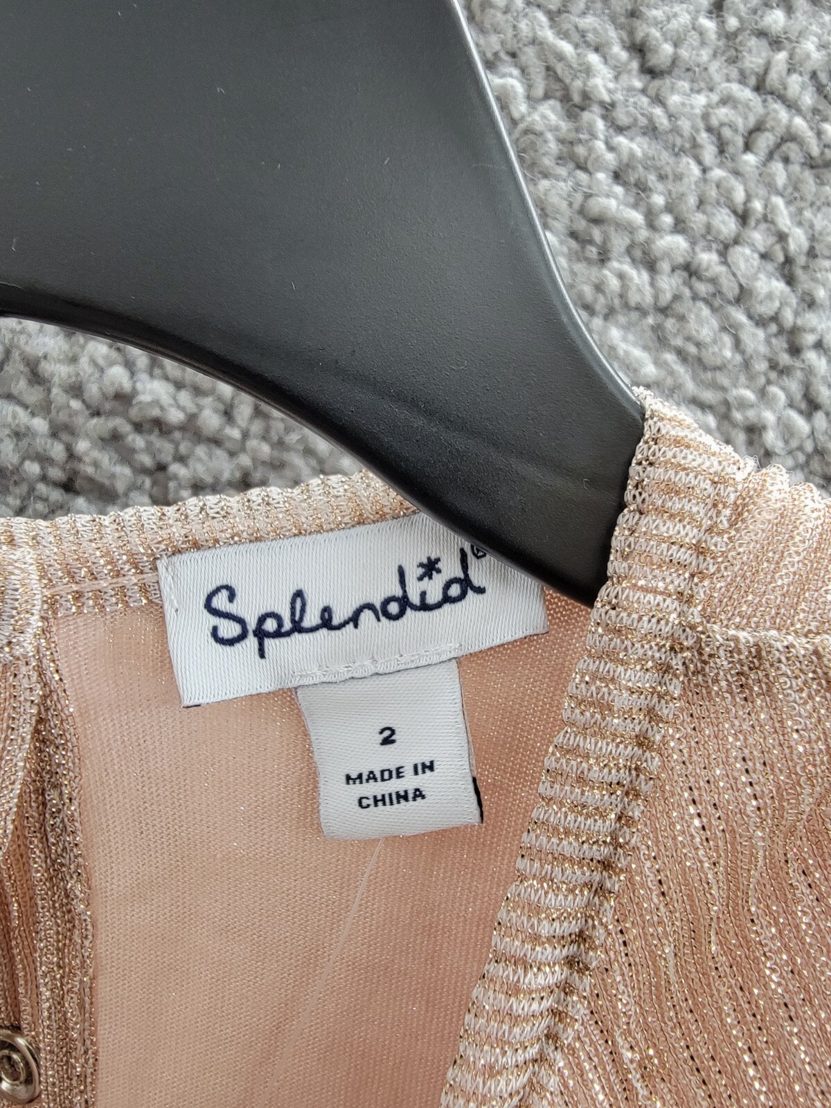 Splendid Glitzy Pleated Tulle Dress Little Girls 2T Champagne Snap Closure - Picture 9 of 17