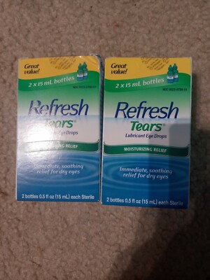 LOT OF 2 REFRESH TEARS Eye Drops EXP-8/25 & 7/25 MOST BEST DATES *BRAND NEW*