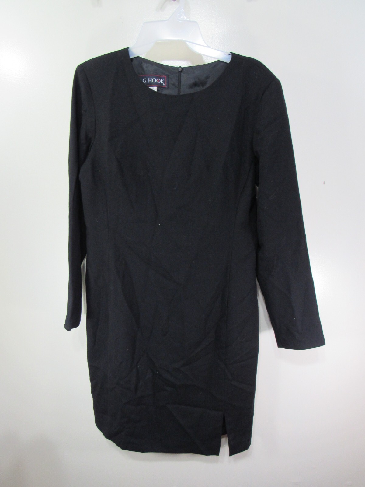 Womens J G Hook Dress Size 8 Black Lined Back Zipper Long