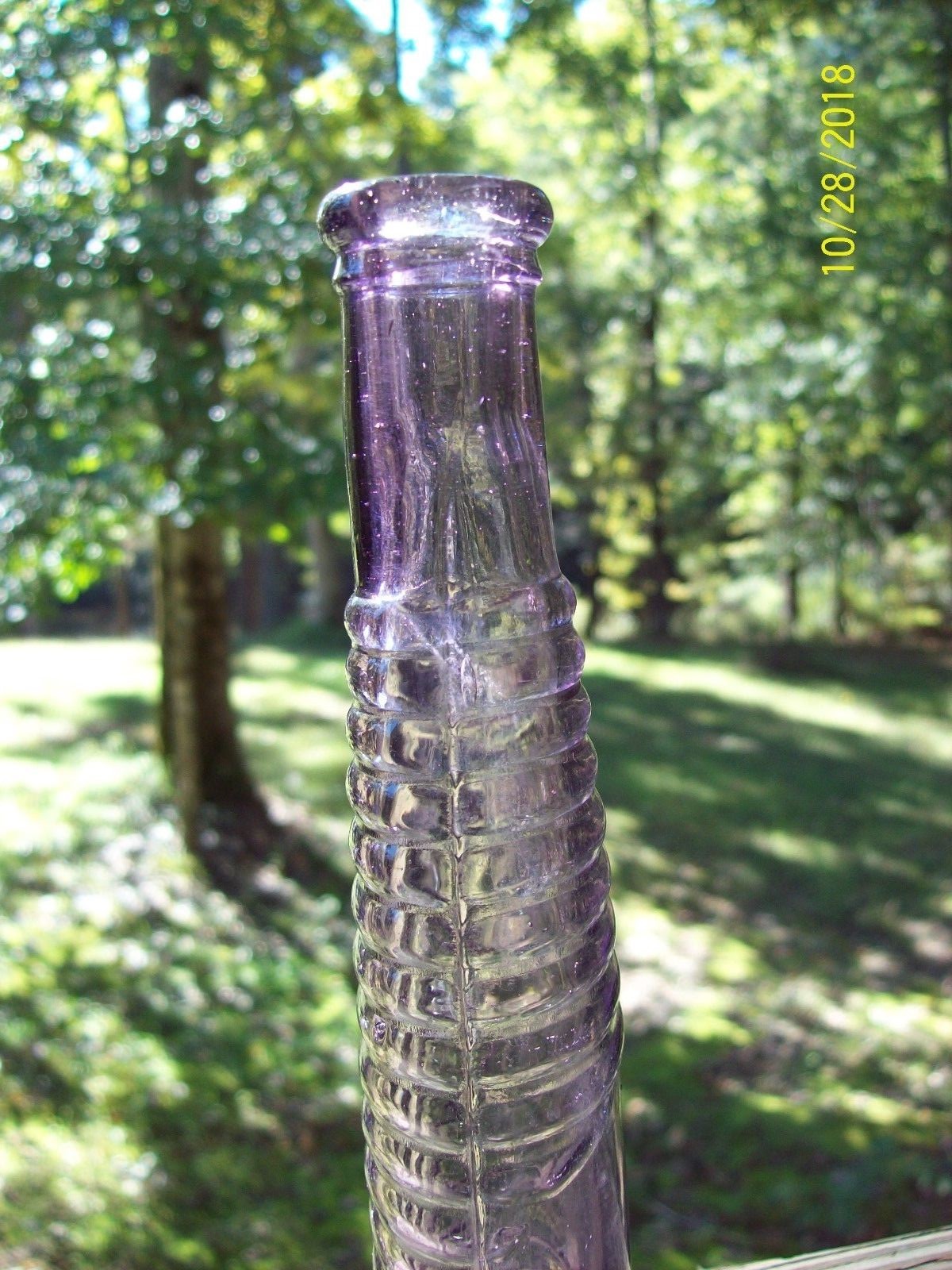 Antique Amethyst Oval Ring Pepper Sauce Bottle