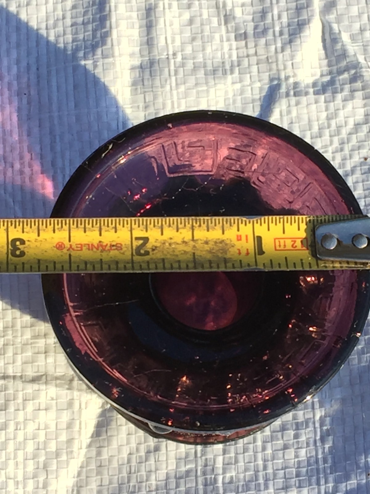 Antique Purple Glass Candlestick Holder Vintage Candle Holder Solid Quality 2x3