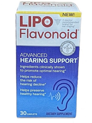 Lipo-Flavonoid Advanced Hearing Support for Hearing Decline, 30 Caplets Exp 1/25
