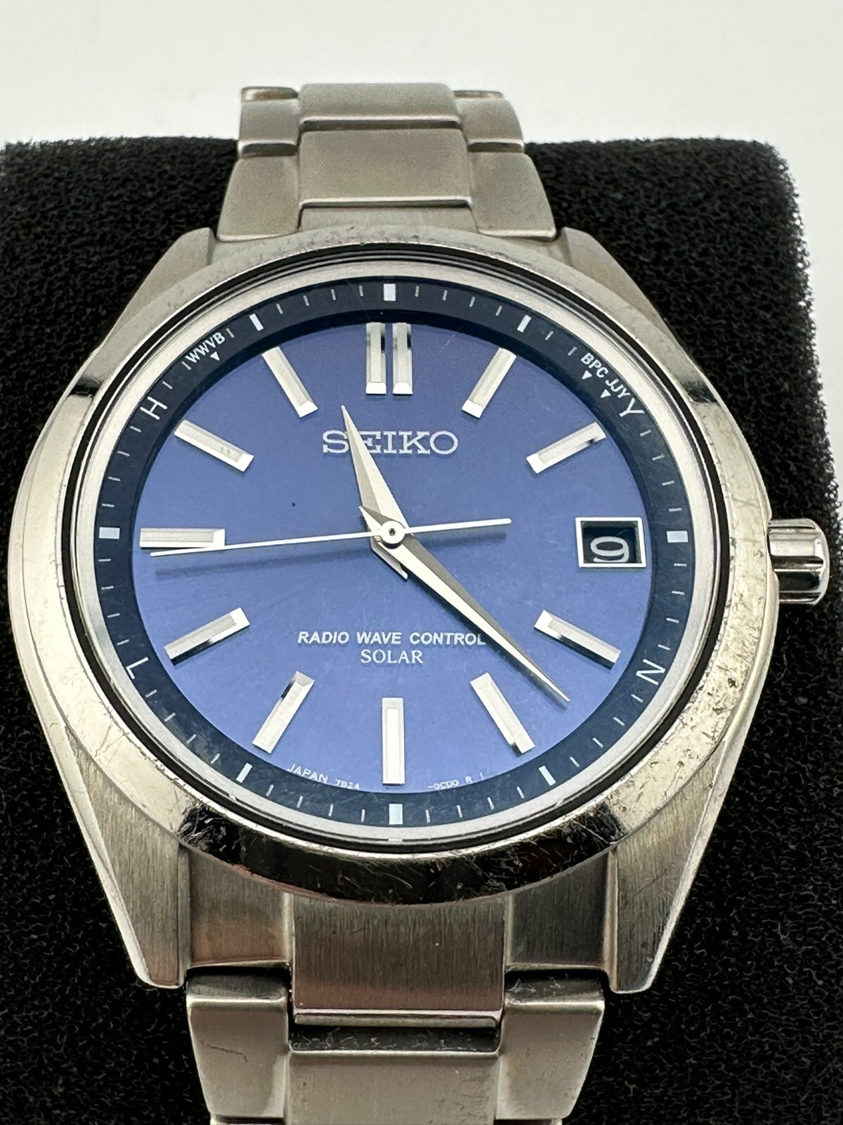 Seiko Brightz Blue Dial Titanium Solar Radio Wave Quartz Seiko Brightz Blue Dial Titanium Solar Radio Wave Quartz