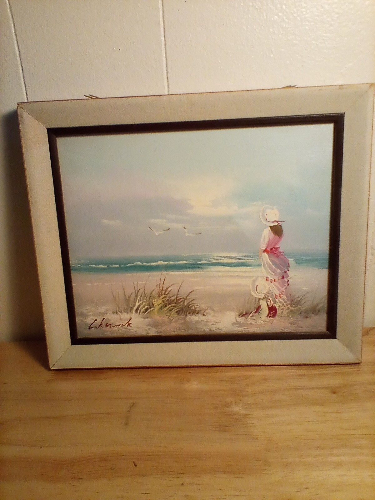 油彩画　8号　Love and peace Alice Dowd Original floral Rose oil painting signed San