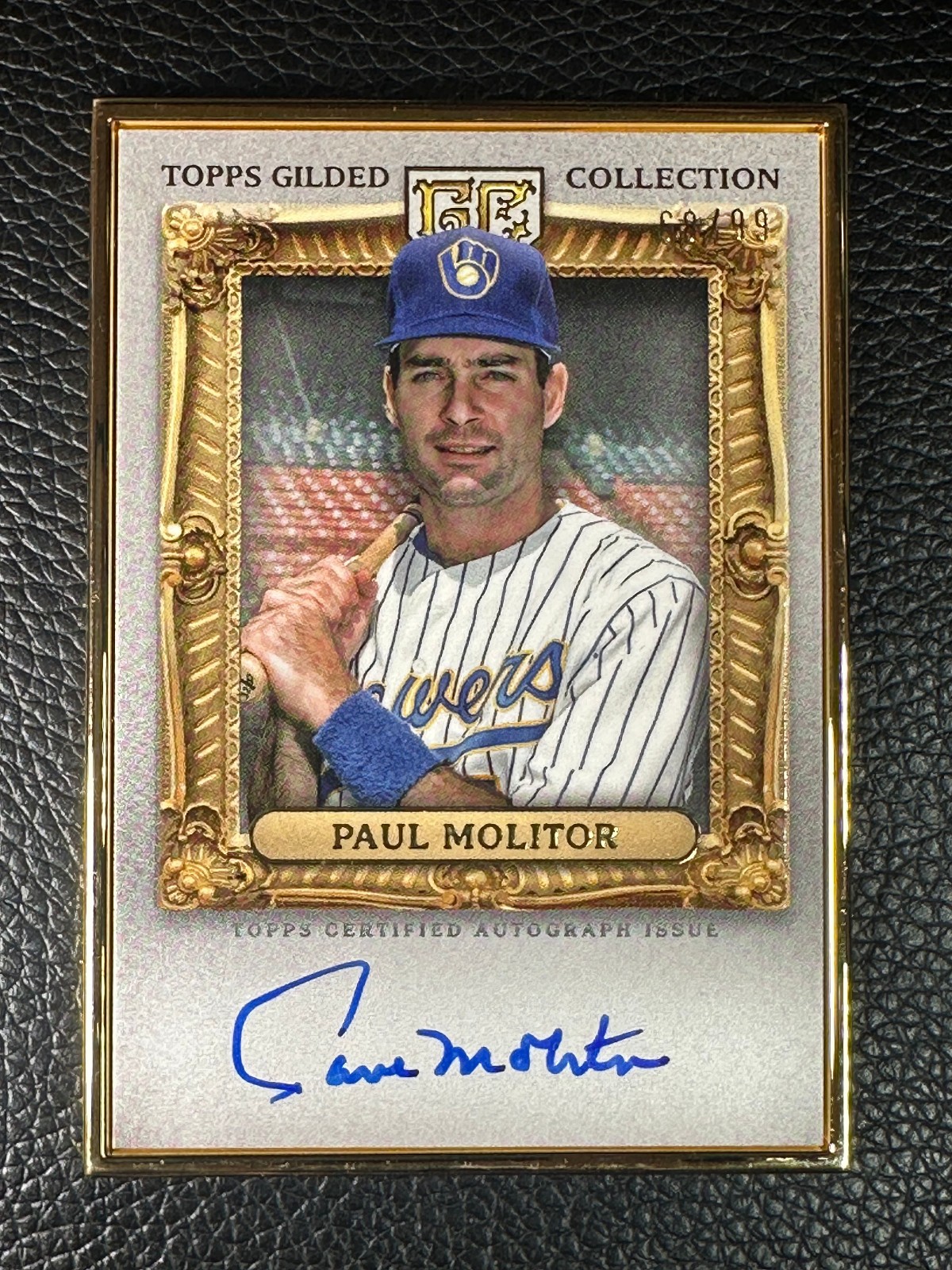 2024 Topps Gilded Collection Hall Of Famers Gold Framed Paul Molitor /99 Auto