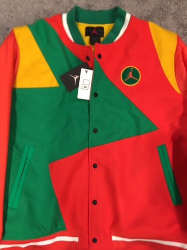 JORDAN NIKE AIR JORDAN DNA SAMPLE VARSITY JACKET RED/GREEN MENS SIZE 2XL CK9350-631